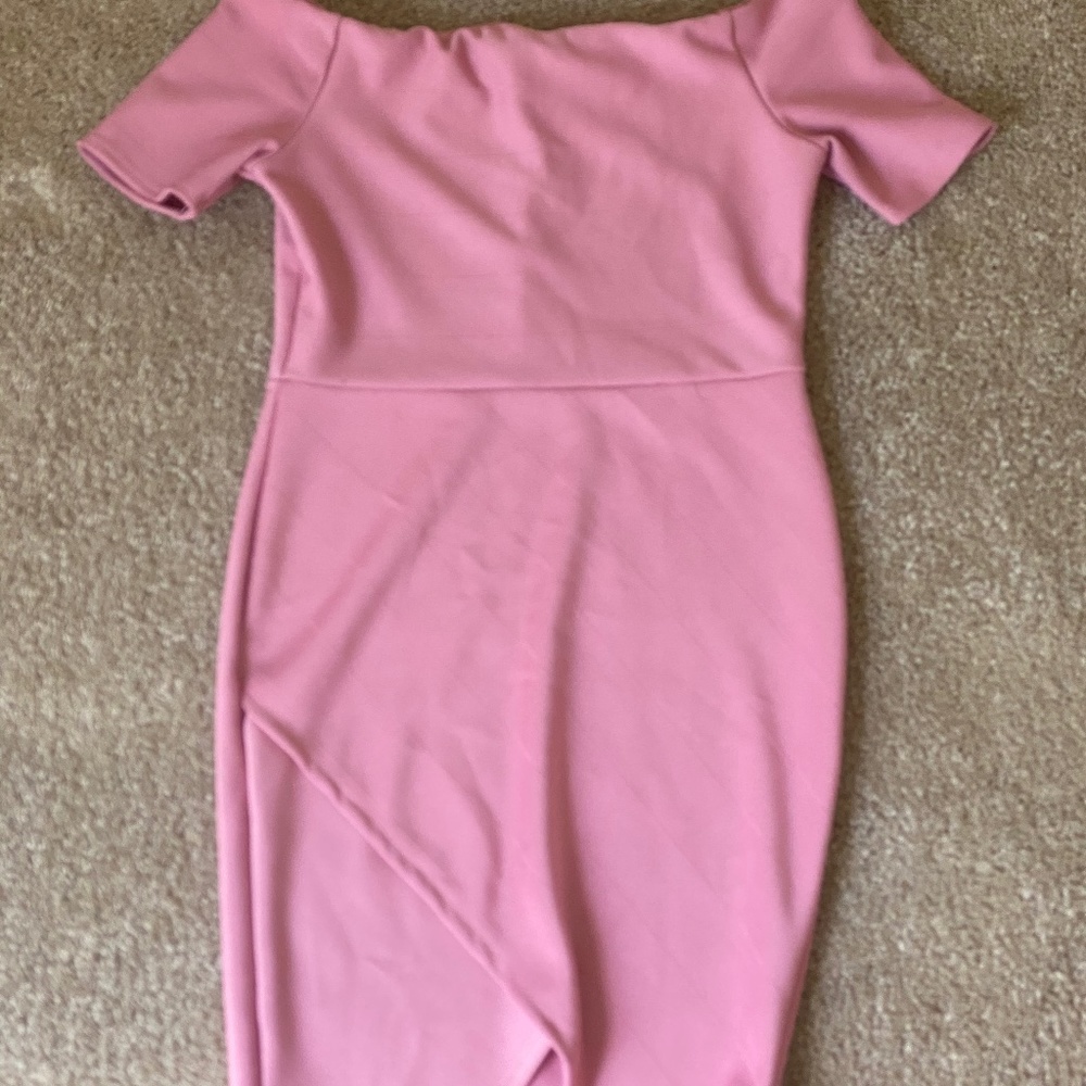 Pink off the shoulder dress